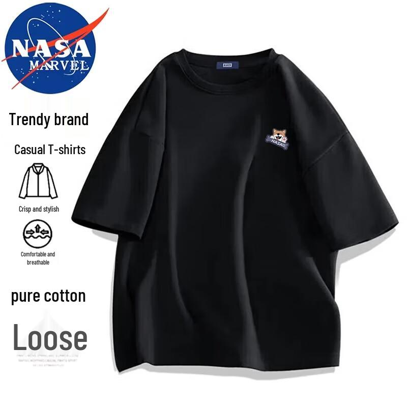 NASA Marvel Unisex Loose Fit Crewneck Cotton T-Shirt