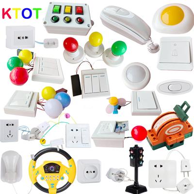 Busy Board Material DIY Acessórios Lâmpadas Campainha Auxiliares de Ensino Montessori Habilidade Prática Reconhecimento de Som Cor Brinquedos de Madeira