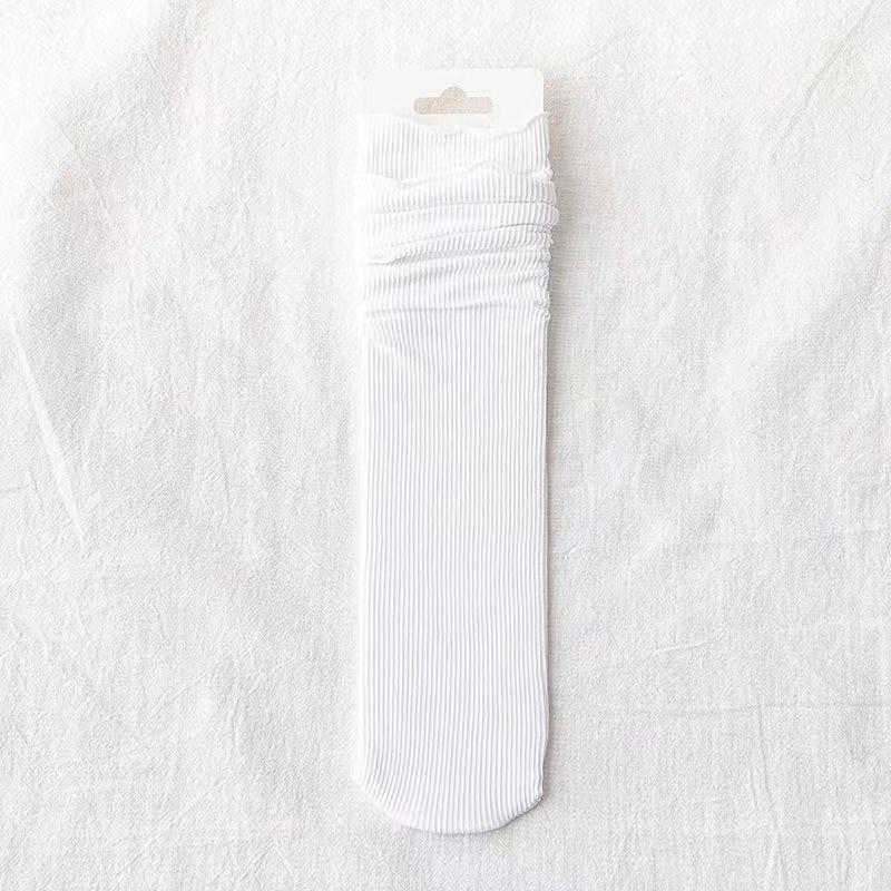 Ladies Summer Thin Fashion New Ice Ice In The Tube Pile Socks