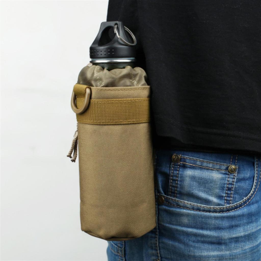 1pc Tactical Water Bottles Pouch Case Outdoor Activity Active Camouflage Drawstring Lightweight Water Bottle Pouch Holder For Backpack