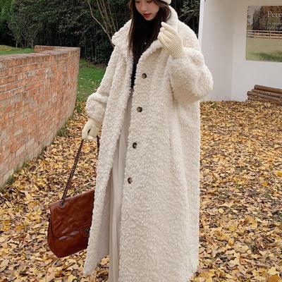 Long Coats Women Faux Fur Jackets Lamb Wool Coat Thick Warm Y2k Streetwear Jacket Elegant Work Outerwear Autumn Winter