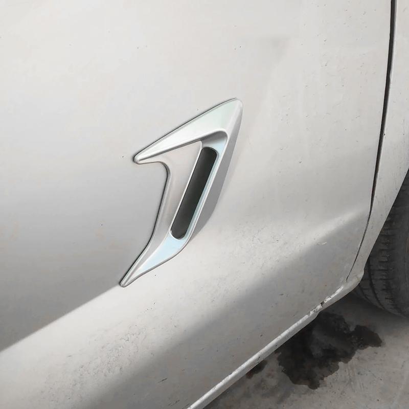 2 Pcs Plastic Car Side Air Outlet Flow Mudguard Car Modification Supplies Shark Cheek Air Intake Trim Fake Hood Vents