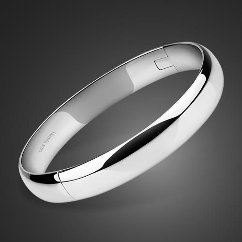 

Ювелирные изделия Простой браслет Платиновое покрытие Глянцевый Женский Универсальный Темпераментный Браслет 58mm