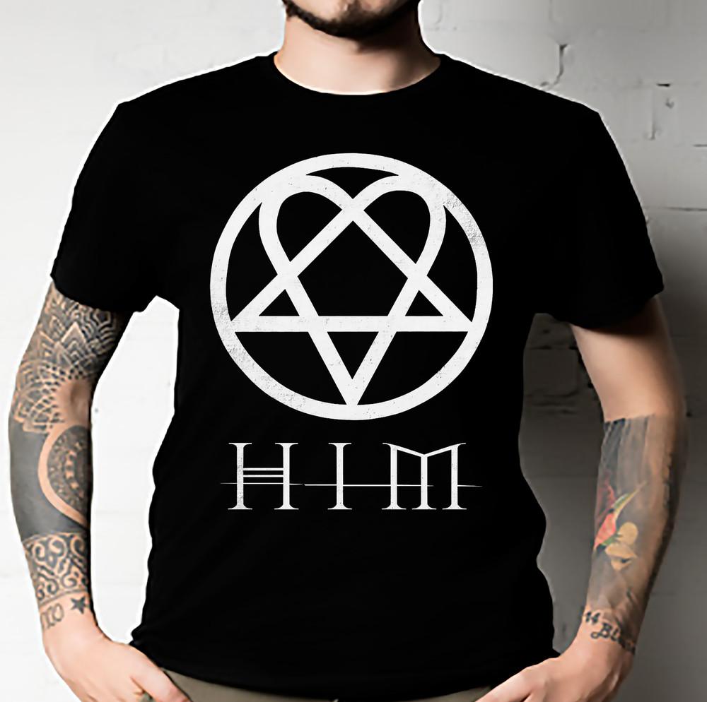 Heartagram Him Band Tee Tee-shirt Heartagram Rose Him Band Logo T-shirt Unisex T-Shirt