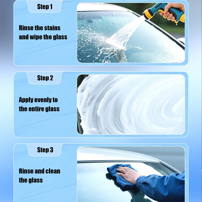 Car Window Glass Fog Repellent Coating Liquid Auto Windshield Oil Film Remover Wipe Cleaner Removes Dirt Brush Degreaser Wipes