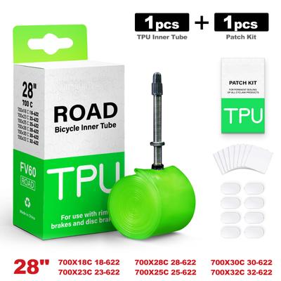 Ultralight Bike Inner Tube 700c 18 25 28 32 Road MTB Bicycle TPU Material Tire 60mm 80mm Length French Valve Super Light Electric Bike Kit