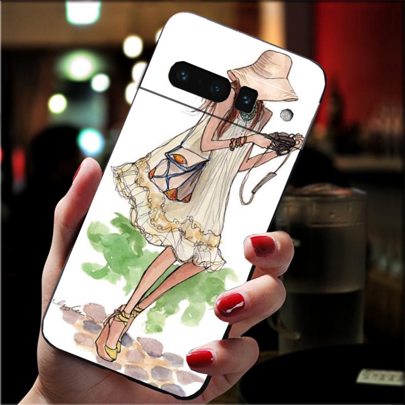 Phone Case For Google Pixel 10 9 Pro XL 9A 8 7 6 Pro Pixel 8A 7A 6A Pixel 8 7 6 5 Christmas Princess Travel Girl