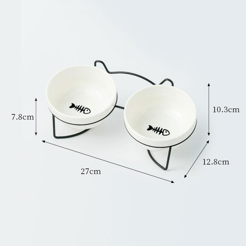 Pet Ceramic Bowl Cat Food Bowl Cervical Protection Pet Supplies Dog Drinking Water Bowl Cat Food Feeding with Raised Stand