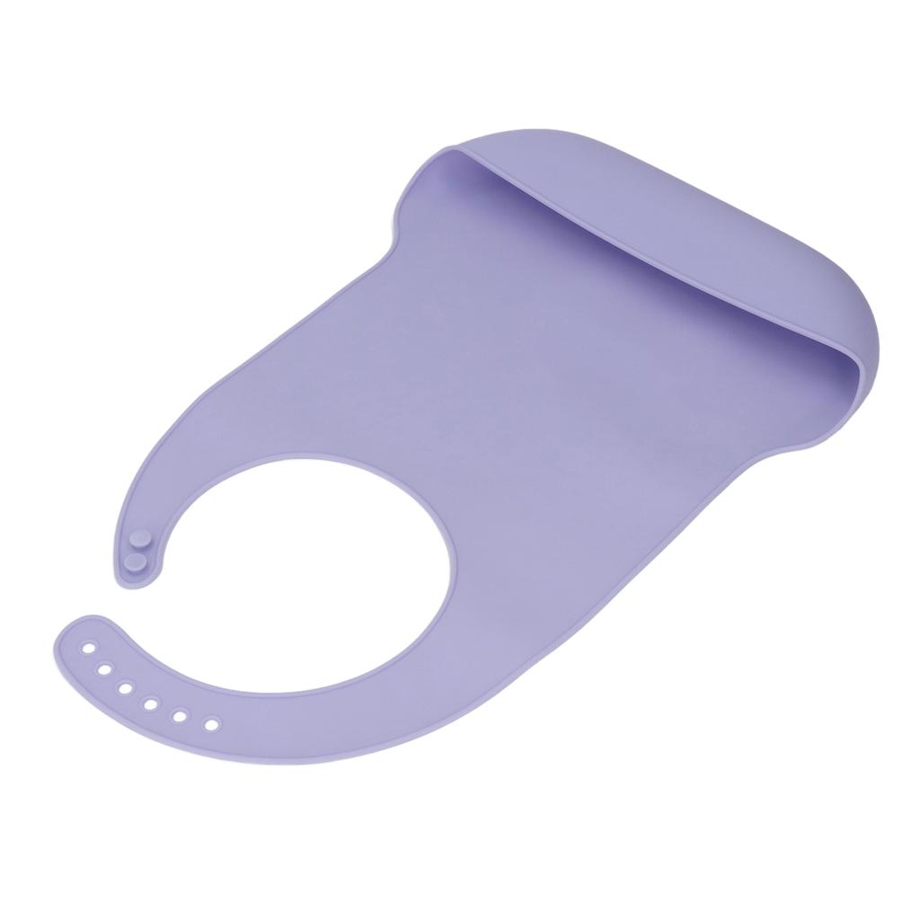 Adult Silicone Bib with Crumb Catcher Adjustable Washable Waterproof Easy To Clean Bib for Seniors Disabled Purple 45 X