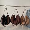Casual Tote Bag Crossbody Bag Women's Lazy New Large Capacity Simple Underarm Bag Commuting Single Shoulder Bag Suede Leather