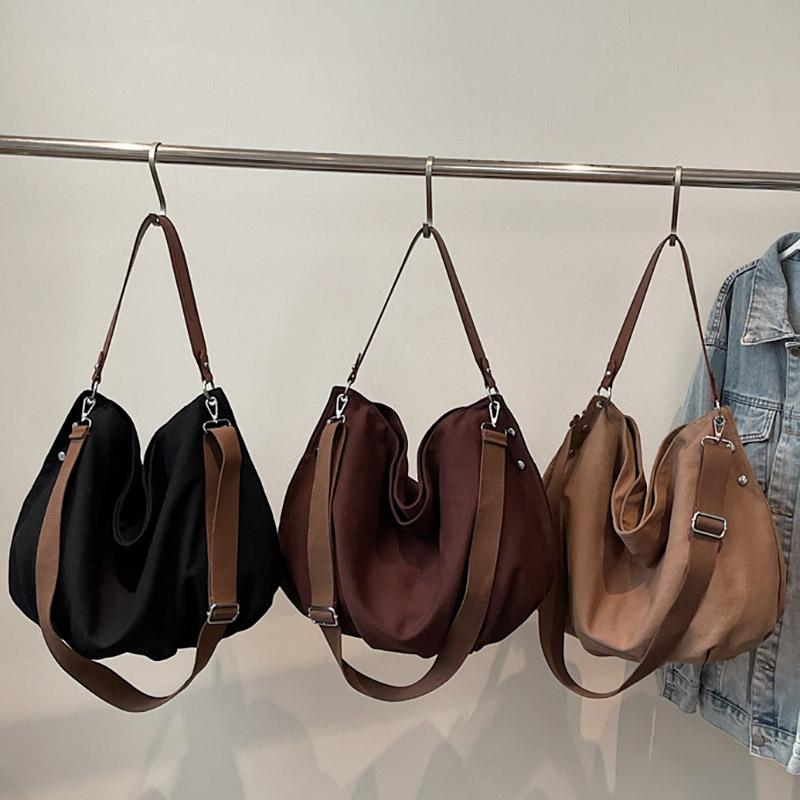 Casual Tote Bag Crossbody Bag Women's Lazy New Large Capacity Simple Underarm Bag Commuting Single Shoulder Bag Suede Leather