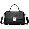 Women's fashion autumn and winter simple crocodile pattern large capacity shoulder messenger bag, light small square bag