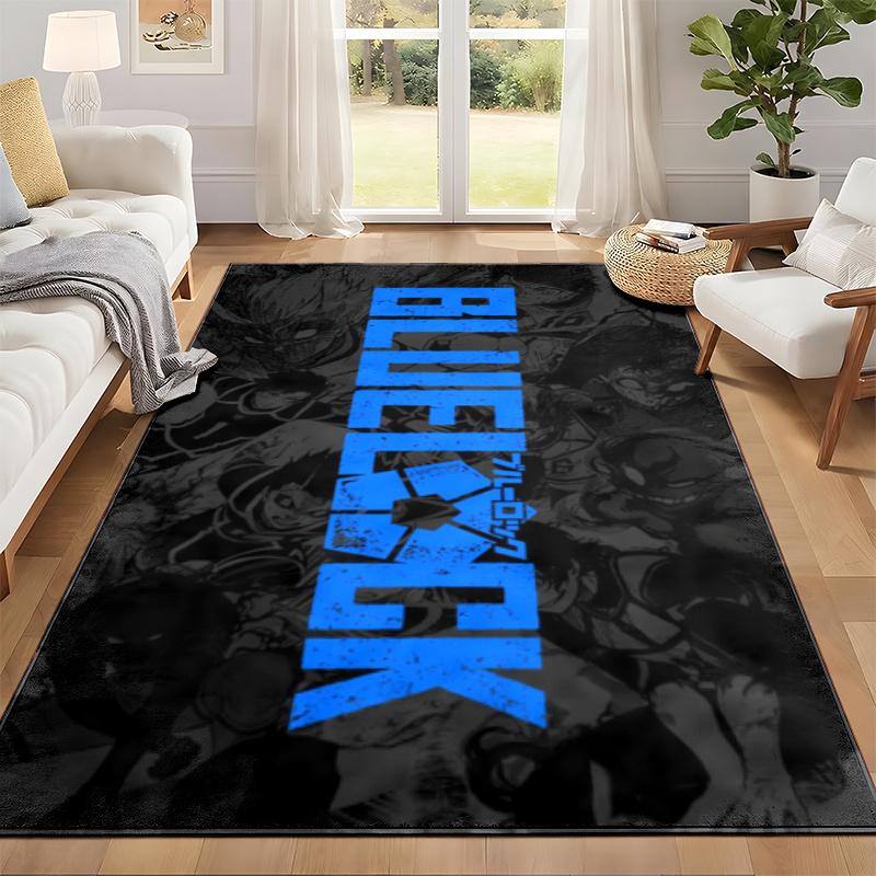 Blue Lock Carpet Door Mat for Living Room or Bedroom Protective Mat Under Chair Office Decoration Christmas Gift Birthday Present
