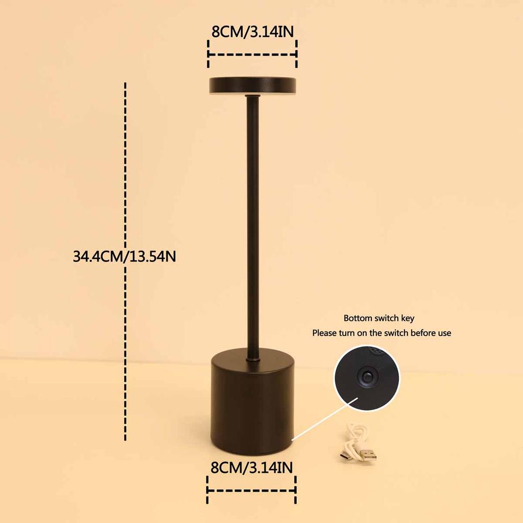 USB Modern LED Desk Lampwith Touch Controlled Tri Color Lighting and Iron Base, Perfect for Decorating Living Rooms and Bedrooms