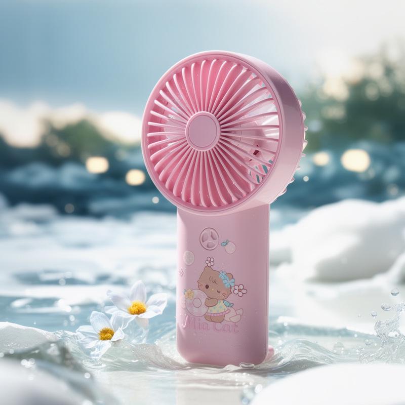 USB Rechargeable Portable Cartoon Mini Fan with Strong Wind
