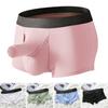 Mid-Rise Elastic Waistline Men Panties Simple Patchwork Color U Convex Shorts Briefs