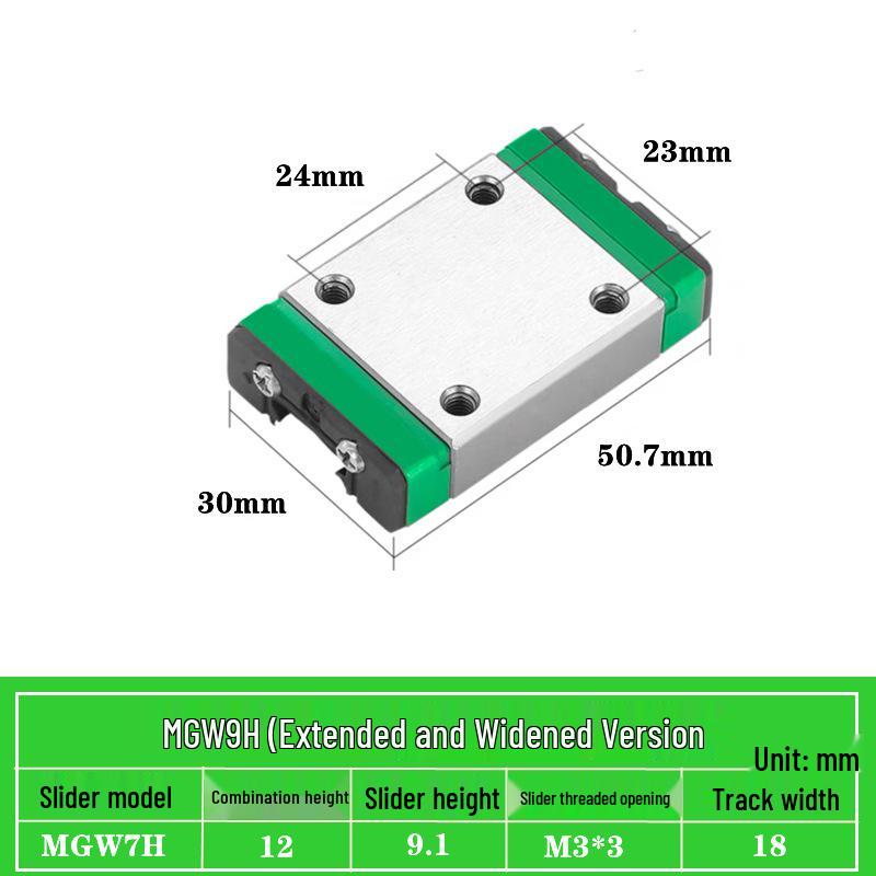 Miniature Linear Guide Block Slider Rail MGN/MGW Series (7C/9C/12C/15C/7H/9H/12H/15H)