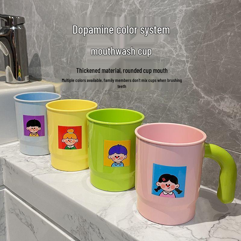 

Charming Cartoon Toothbrush & Toothpaste Holder with Handle – Thickened Cup for Couples жёлтый