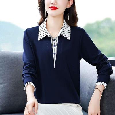New Spring and Autumn Long-sleeved Lapel Fashion Women's Tops Shirts Loose Sweatshirts for Women