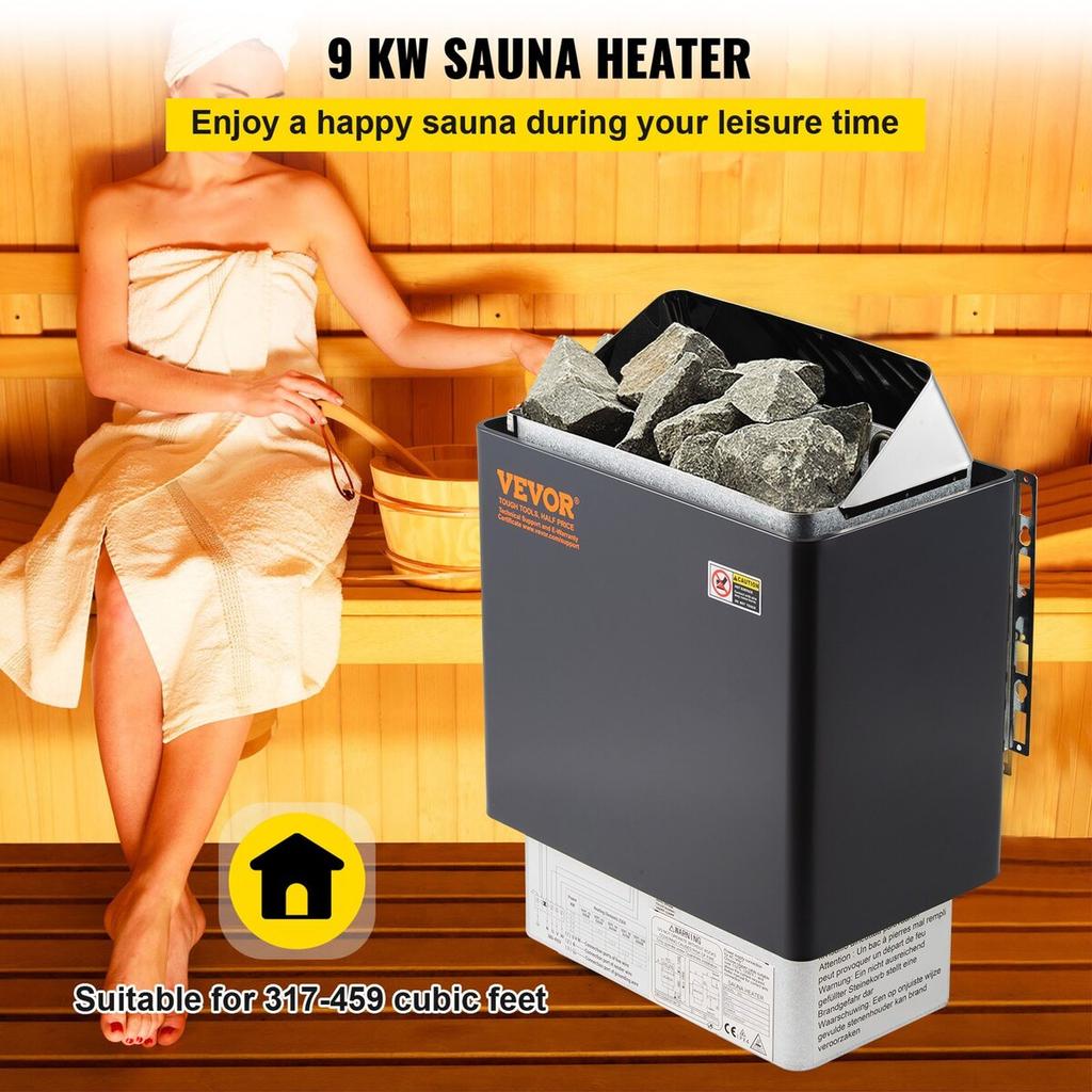 Chauffage de sauna électrique avec contrôle externe 9 kW Poêle de sauna pour salle de sauna spa