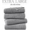 100 Cotton Bath Towels Set of 4 30x60 Ring Spun Mercerized Cotton Bathroom Towel Sets Quick Dry Soft Absorbent Grey Towels Set