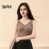 Thermal Layer for Women Seamless Slim Fit Warm Camisole, Vest with Built-in Slimming Body Shaper Bra, Sleeveless Base Velvet Tops Autumn Winter