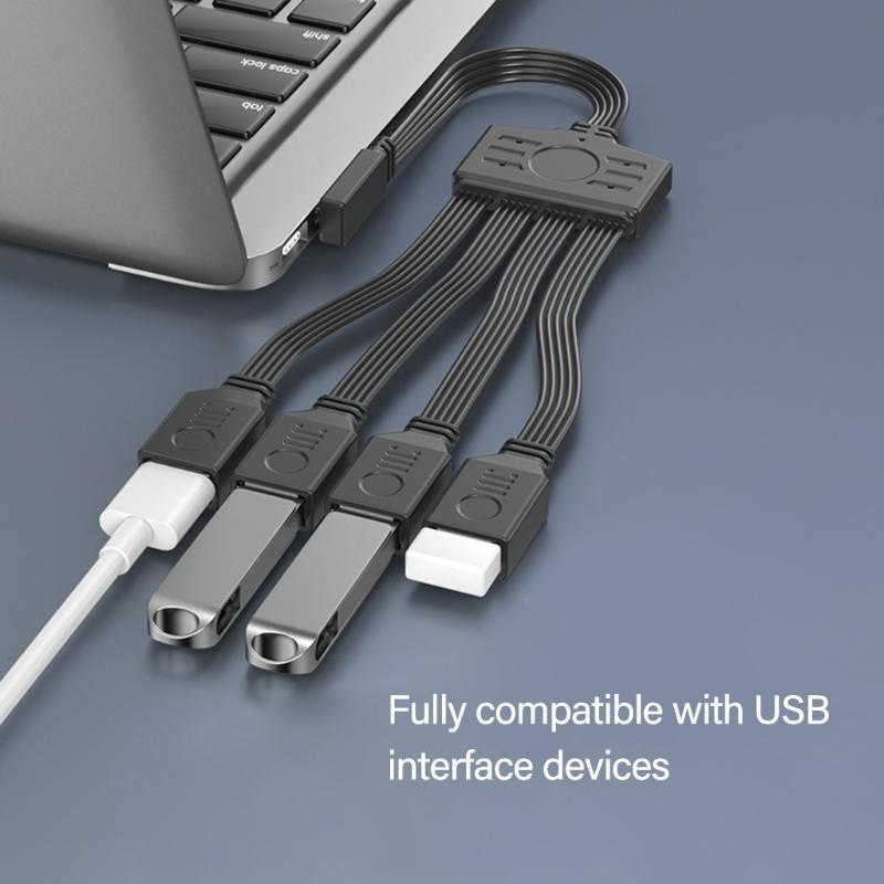 4 in 1 USB2.0 Splitter Cable USB Power Splitter Cable USB2.0 Male to 4 USB Female Splitter Cable Charging Data Transfer