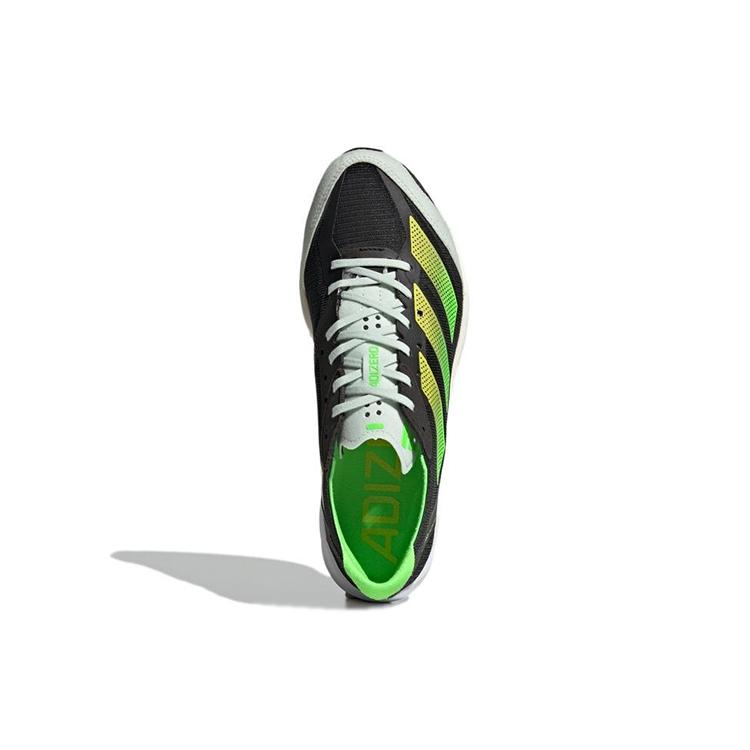 Adidas Womens Adizero Adios 7 'Black Solar Green' (women's sizes) Core Black / Beam Yellow / Solar Green Running Shoes GY8408