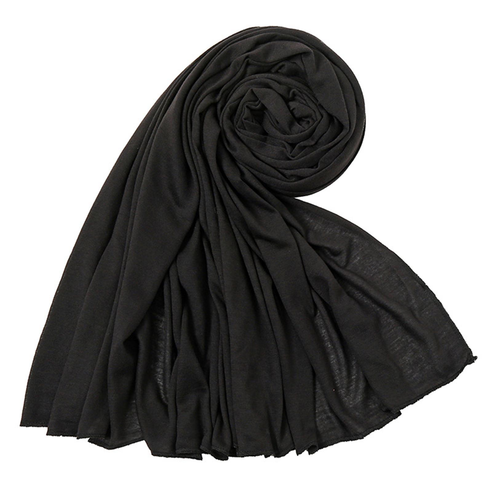 

Women s Color Sweatcloth Long Scarf Warm Scarf Headscarf One Size чорний