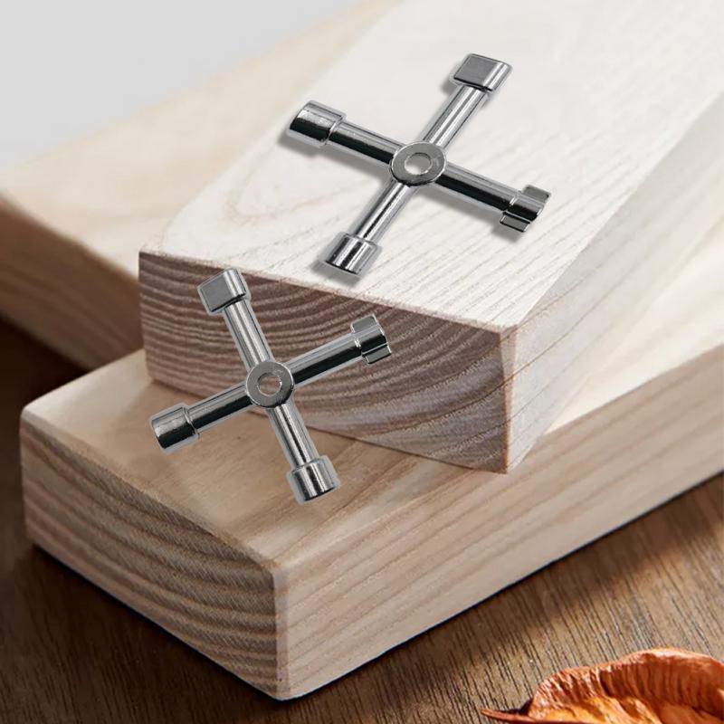 1/5 Stück Mehrgrößen Kreuzförmiger Elektroschaltschrank Intern Dreikant-Schlüssel Schraubenschlüssel Aufzugstür Wasserzähler Ventil Reparaturwerkzeuge