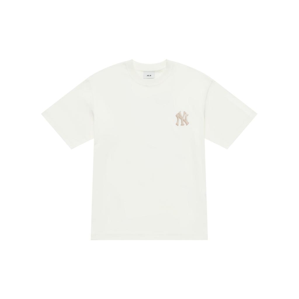 New MLB MONOGRAM Collection New York Yankees FW25 T Shirt Unisex White 3ATSM0554-50IVS