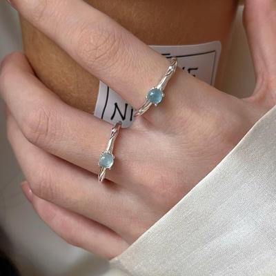 Bague polyvalente bleu ciel pour femme: Tendance, Simple, Style Ins de Niche, Empilable, Réglable, Accessoire Haut de Gamme pour Index
