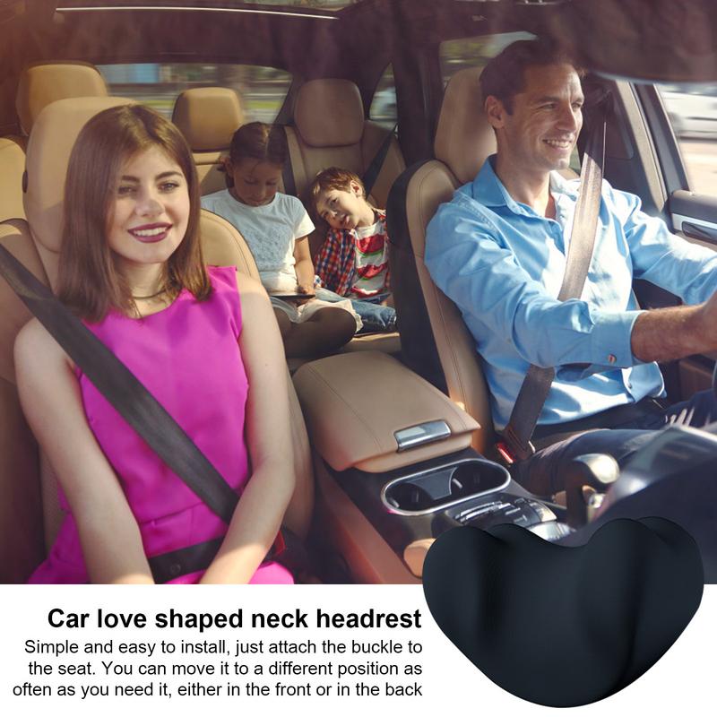 Autositz Nackenkissen Ergonomisches Herzförmiges Kopfstützkissen für Auto Atmungsaktives Kopfstützkissen für lange Fahrten für LKWs SUVs
