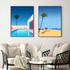 1pc Japan Beach City Summer Hiroshi Nagai Vaporwave Poster HD Posters Home Room Bar Cafe Decor Art Wall Painting Picture