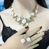 Necklace And Earrings Set 1 Camellia Choker Earrings, Faux Pearl Rhinestone Luxury Jewelry Elegant Flower for Women Daily Wear Party Date High-quality