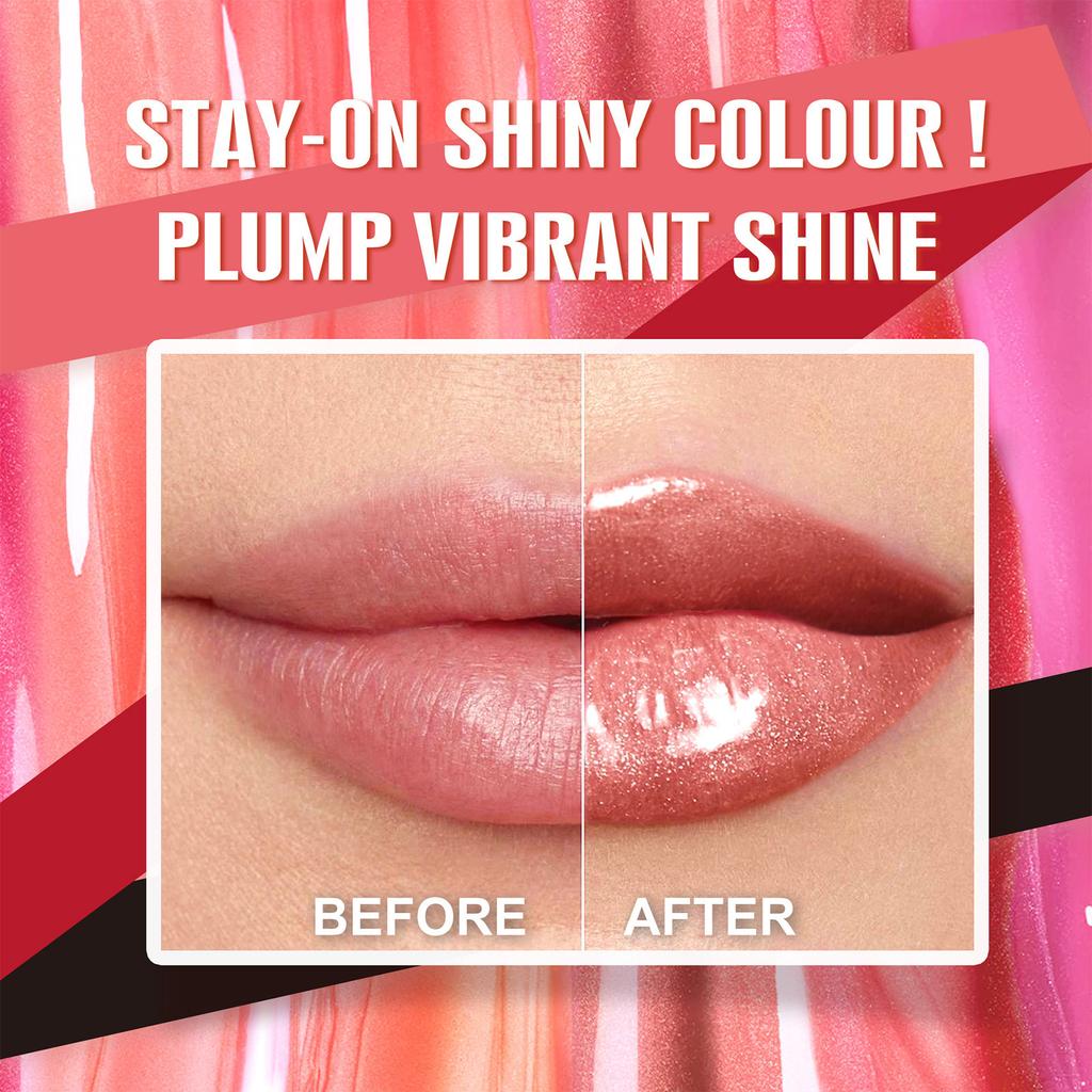 1Pc Glossy Shimmery Lip Gloss, Long-Lasting Hydrating Lip Stain with High-Color Pigment