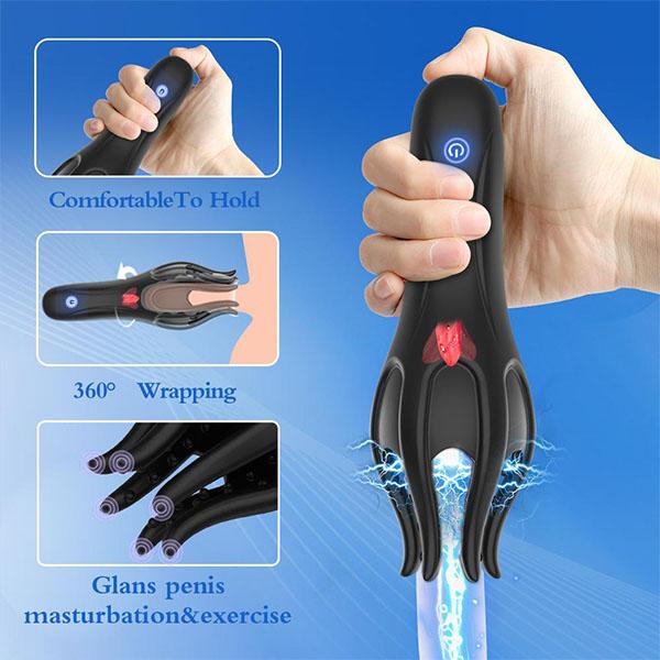 Glans Trainer for Men Powerful Vibrating Penis G Spot Masturbator Soft Fingertip Prolong Endurance Massage Vibrator Erotic Toys