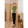 Blusa Elegante de Satén para Mujer Estampado de Flores Camisa Cheongsam Estilo Chino Tradicional Ropa Tang Disfraz de Verano Otoño