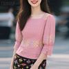 ZANZEA Women Casual Square Collar Summer 3/4 Sleeve Ethnic Print Blouse