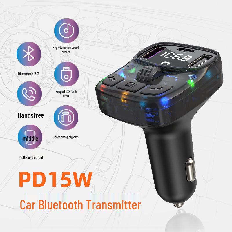 Bluetooth Car FM Transmitter & MP3 Player with High-Quality Sound and Cigarette Lighter Charger