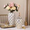 electroplated ceramic vase decor Luxury General storage tank tall universal jar Living room dining table home decor ornaments