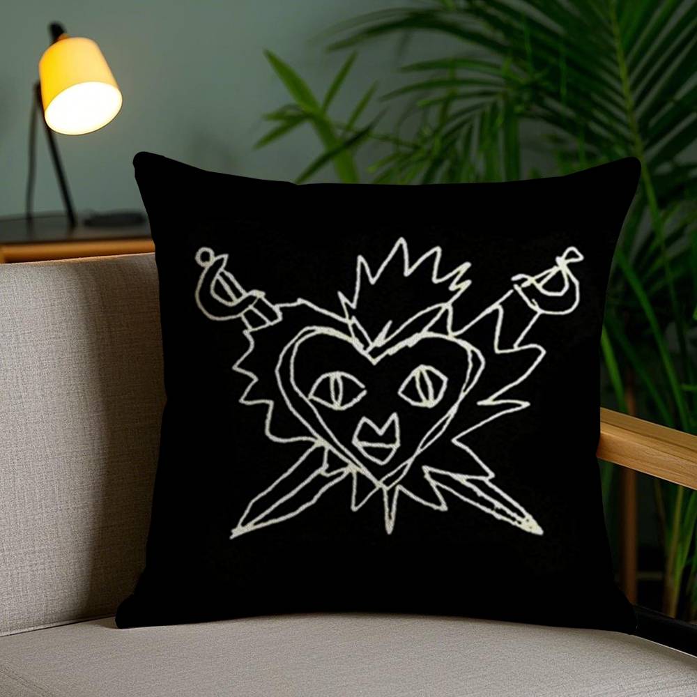 J-Joker O-Out Band Pillow Case Sofa Short Plush Double-sided HD Printing Room Home Office Gift Cushion Cover