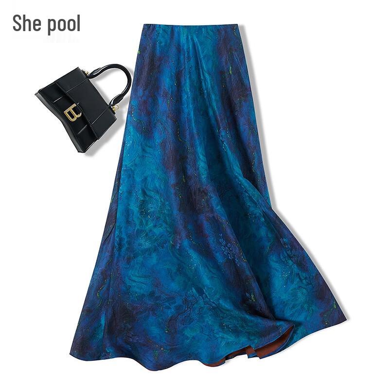 Women s High-Waisted A-Line Colorblock Maxi Skirt S