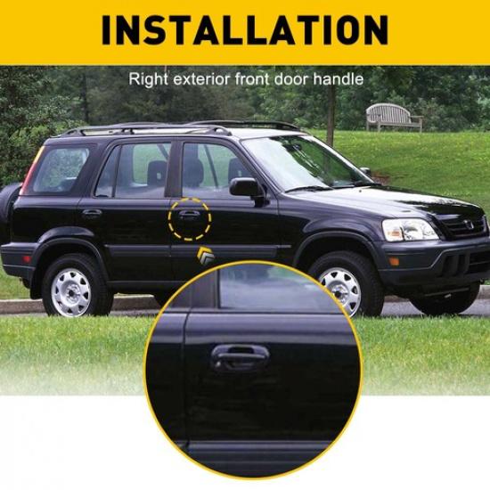 Exterior Door Handle For Honda CR-V Front Passenger Black Smooth ABS HO1311113