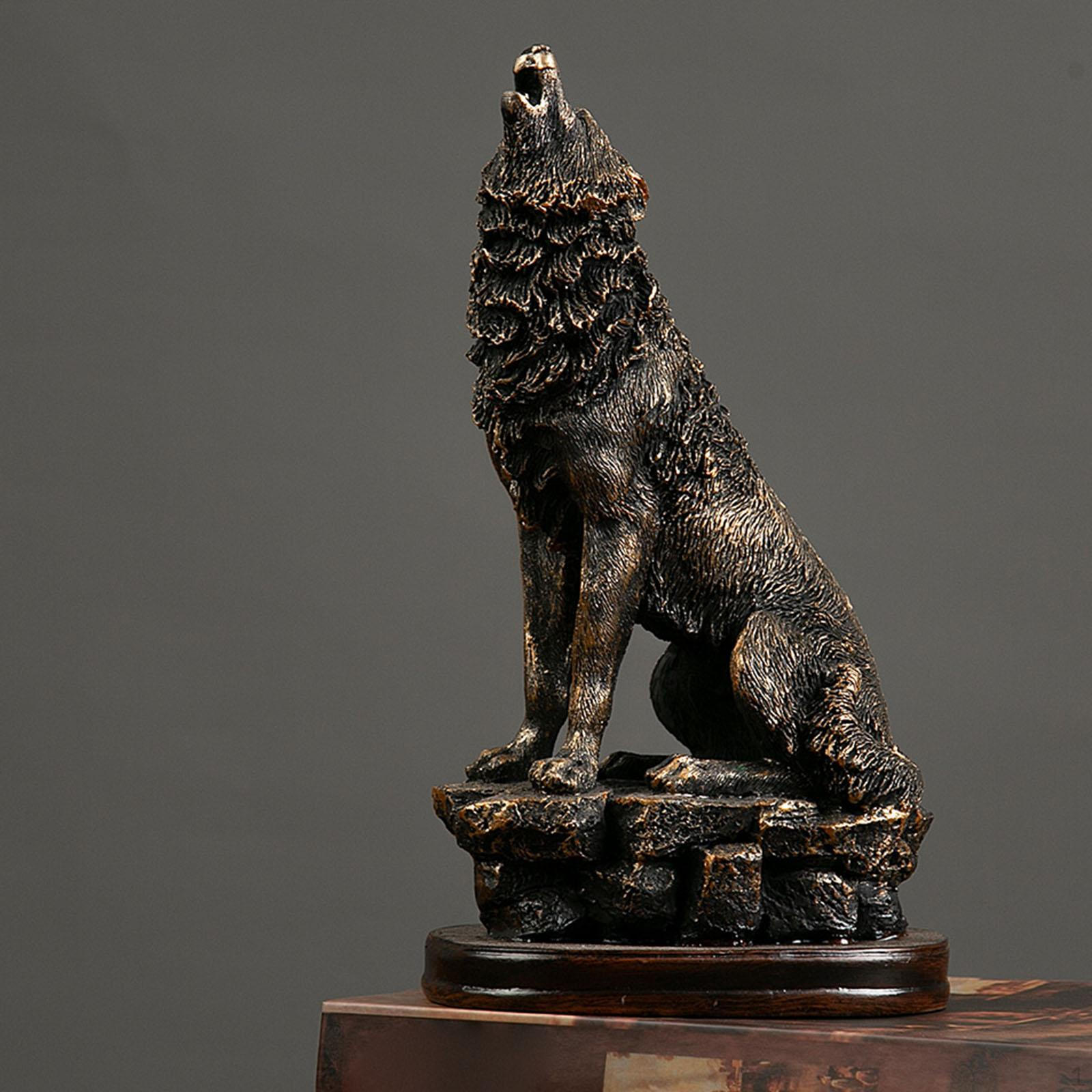 

Polyresin Wolf Figurine, Table Decorative Collection Art Craft Animal Statue Resin Sculpture for