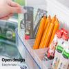 2Pcs Refrigerator Storage Box Transparent Buckle Design PP Fridge Side Door Food Holder for Kitchen