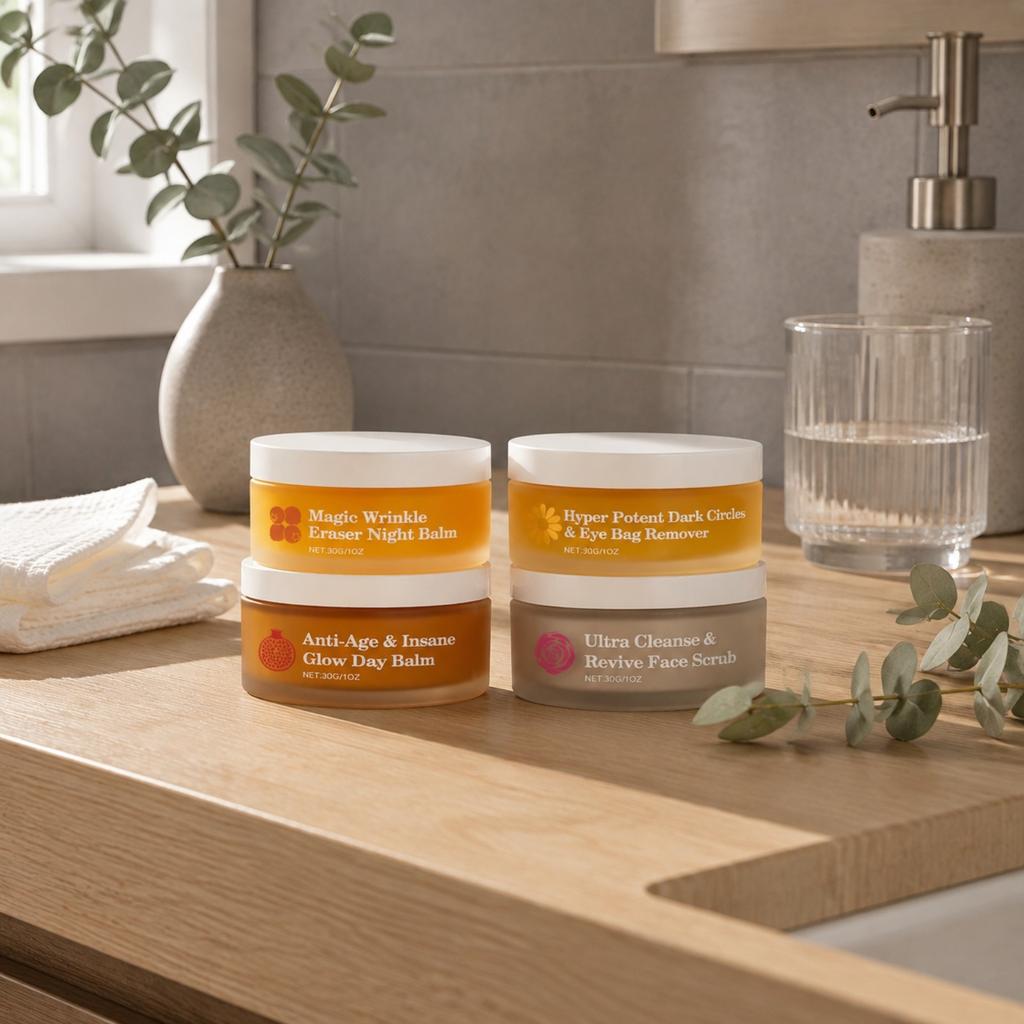 Hautpflege-Set Tag Nachtcreme Augencreme Gesichts-Peeling Feuchtigkeitsspendend Revitalisierend Straffend Ausstrahlung Glow Feuchtigkeitsspendende Routine