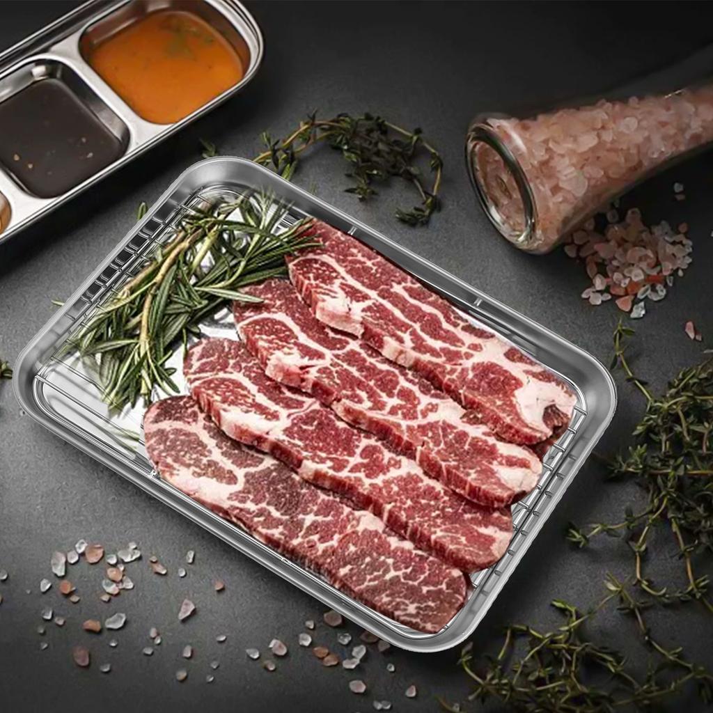 High-Quality Stainless Steel Baking Sheet And Rack Set For Baking And Cooling For Baking Cooling Bacons Vegetables