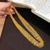 Trendy Geometric Gold Bar Chain Necklace with M Buckle - Simple, Versatile Design