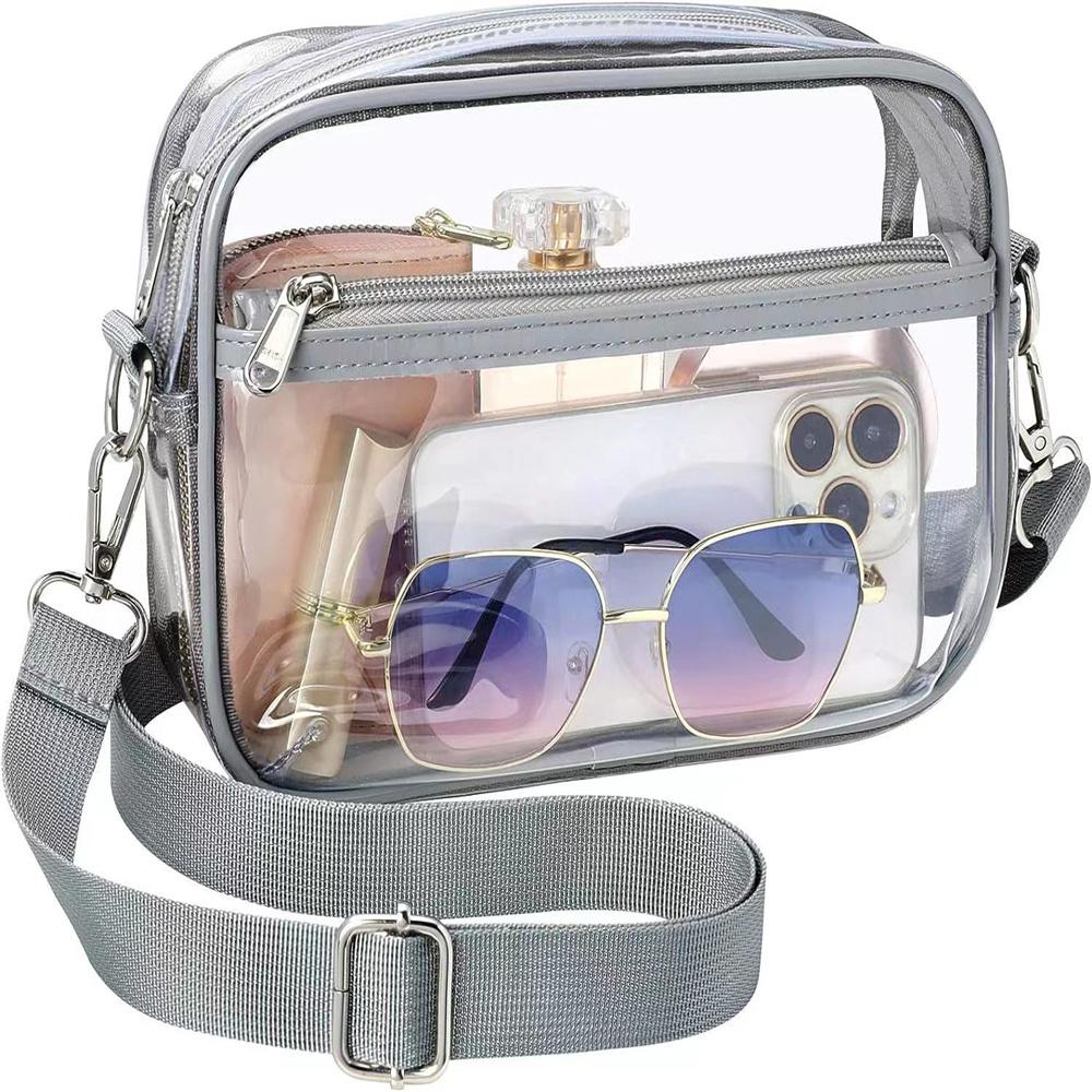 Transparente PVC Umhängetasche Damen Jelly Quadratische Schulter Messenger Bag Wasserdichte Kosmetiktasche Weibliche Handy-Geldbörse für Reisen